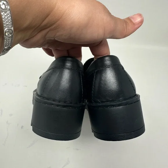 New Born - Carrera Leather Lug Sole Platform Penny Loafers size 9.5M - Picture 10 of 15